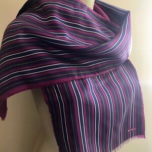 ECHO silk, wool reversible striped scarf